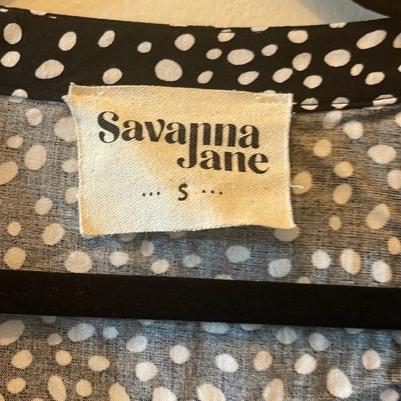 Savanna Jane Polka Dot Long Sleeve Top SZ Small - Picture 4 of 9